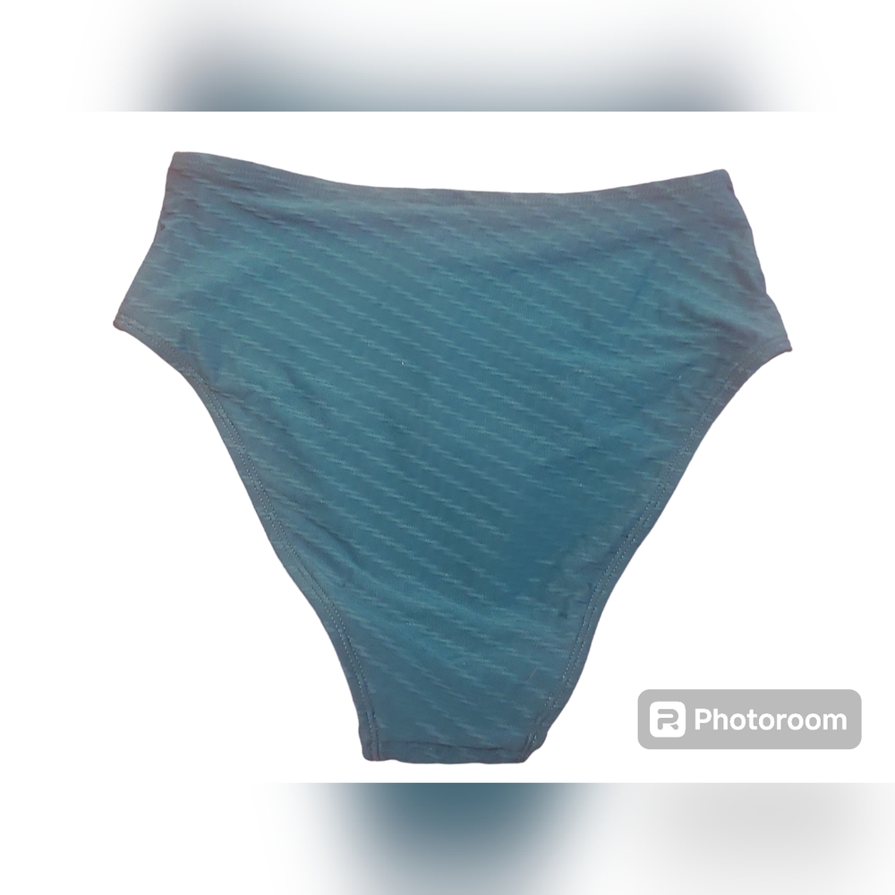 B2G1 FREE! Cupshe Teal Blue High Waist Bikini Bottoms - Picture 2 of 7